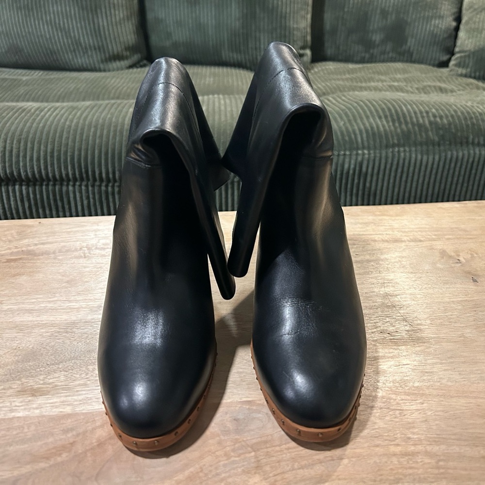 All Saints Black Leather Heeled Boots - Women’s Size 41/10.5 - Picture 4 of 5